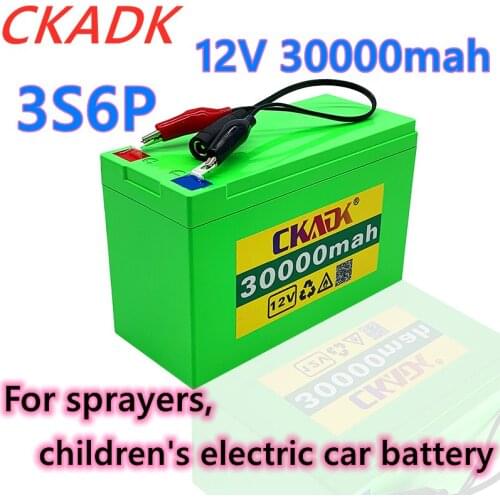 New CKADK12V30Ah18650 lithium battery pack 3S6P built-in high current20A BMS, used for sprayers, childrens electric car battery