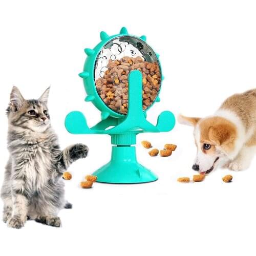 Original Treat Leaking Cat Dog Toy Windmill Interactive Rotatable Wheel Toy for Cats Kitten Dogs Pet Products Accessories