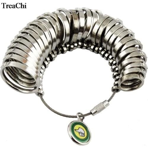 Useful Standard Jewelry Tool Silver Ring Size 1-33 Different Sizes Metal Ring Measuring Tool Finger Ring Sizer Measure HK Gauge