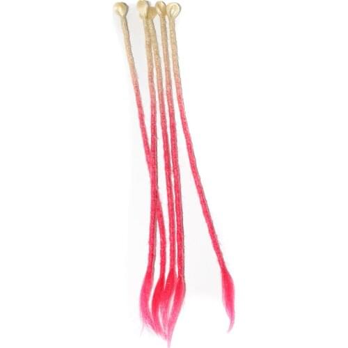 Qp Hair Crochet Braids 5strands/pack Dreadlock HAIR Extensions fiber 613 ombre red color Synthetic braiding hair