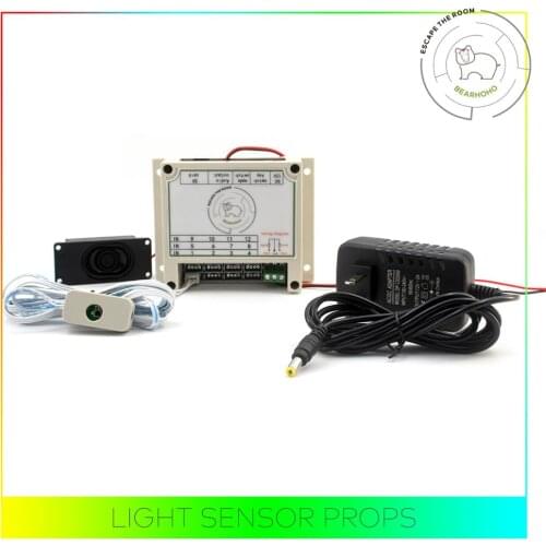 Escape Room Props Light Sensor Puzzles Flashlight Shooting to Unlock 12V Electromagnetic Locks for Exit Room Games