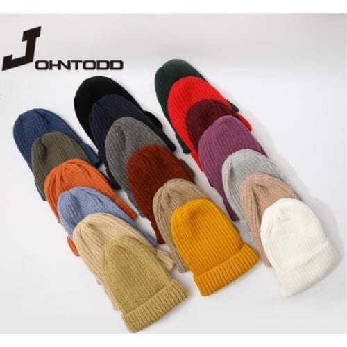 2021 Fashion Women Men Solid Wool Beanie Knitted Warm Soft Trendy Winter Hats Keep Warm Simple Wool Casual Caps Elegant Beanie