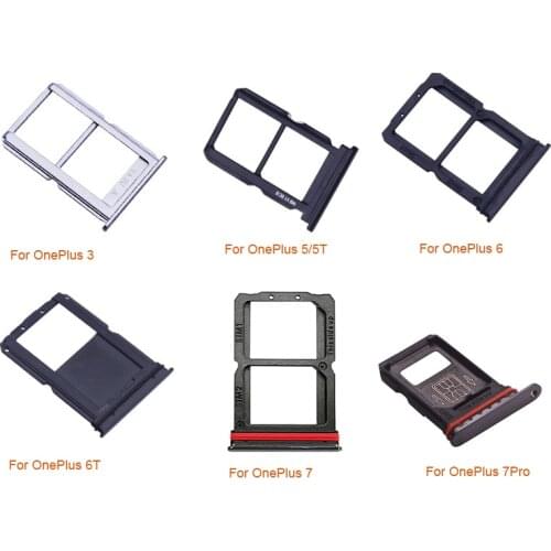 SIM Card Tray Replacement Parts SIM Card Slot Holder For Oneplus 3/3T 5/5T 6 6T 7 7Pro Replacement Parts Tested
