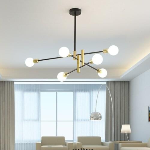Modern Living Dining Room Pendant Light Chandelier Lights Bedroom Personality Decor Lamp Wrought Iron Glass LED Lighting Indoor