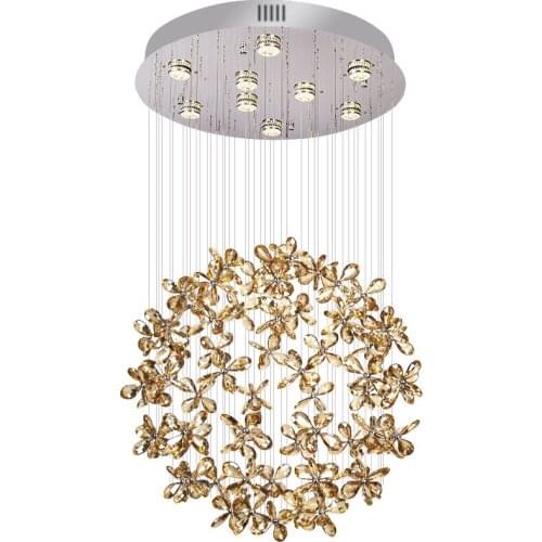 Modern Luxury Crystal Led Ceiling Chandelier for Living Room Large Butterfly Light Fixtures Home Design Crystal Lamps