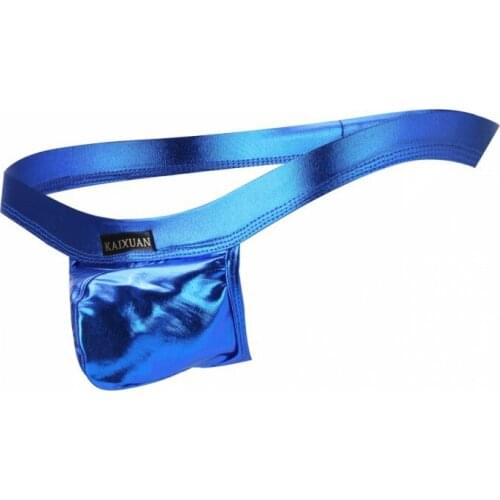 Sexy Men C String Thongs U-convex Pouch Open Butt Gay Thongs Erotic String Underwear Shiny Faux Leather Jockstrap Tanga Panties