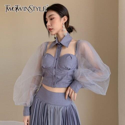 TWOTWINSTYLE Womens Long Shirts