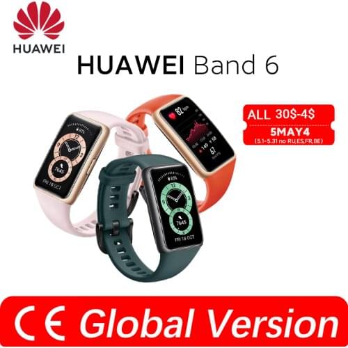 In stock Huawei Band 6 Smartband Blood Oxygen 1.47''AMOLED Band6 Heart Rate Tracker Sleep monitoring Band 6