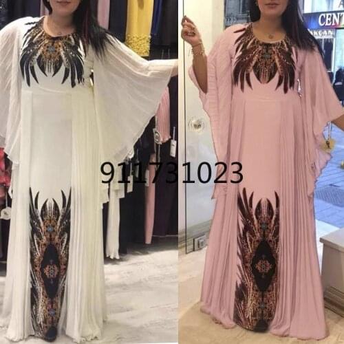 Evening Dresses For Women Plus Size African Print Maxi Dress Muslim Fashion Abaya Boho Gown 2021 Spring Summer Lady Clothing
