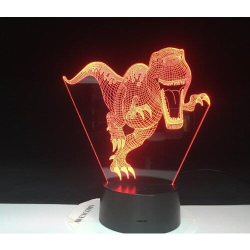 Dinosaur Visual Lamp Optical Illusion Kids Table Lighting 7 Colors Changing Light Fixtures LED 3D Night Light illuminator