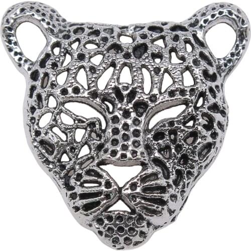 WYSIWYG 1pcs 45x43mm Animal Leopard Head Charm Pendants For Jewelry Making Leopard Head Pendants Charm Leopard