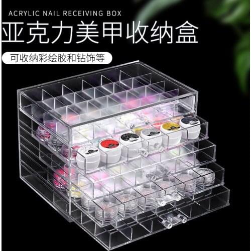 Nail Tools Acrylic Nail Jewelry Storage Box 5 Layers 120 Drawer Type Large Capacity Transparent Removable Desktop Storage Box