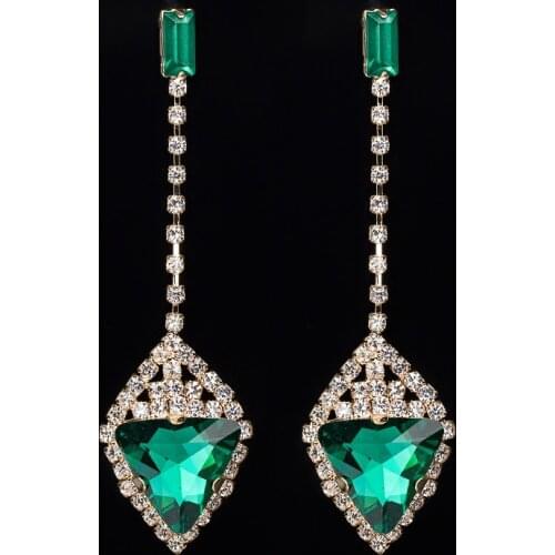 YFJEWE High Quality Luxury Multicolor Crystal Gem Earring Austrian Bling Ladies Formal Dress Earrings Wedding Gifts E047