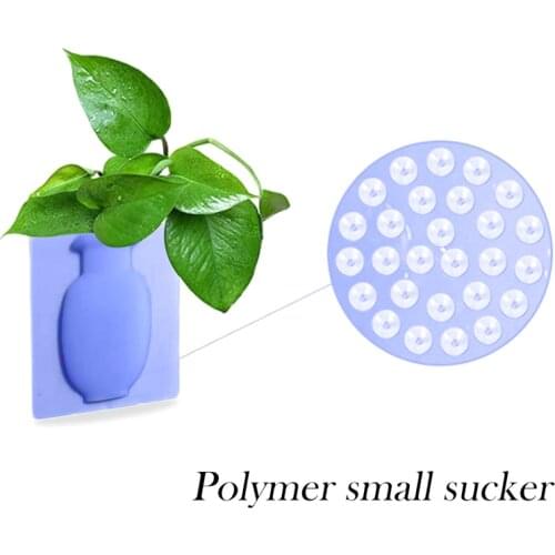 1PC Reusable Silicone Sticky Vase Fridge Window Sticker Wall-mounted Flower Plant Vases Container for Home Decorations