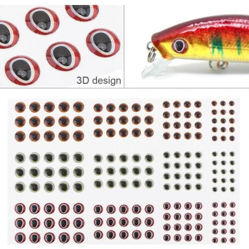 183pcs/lot 3D Stick Fishing Eyes Fly Tying Simulation Eyes Fishing Lure DIY 3mm 4mm 5mm 6mm Mixed for Lure Making