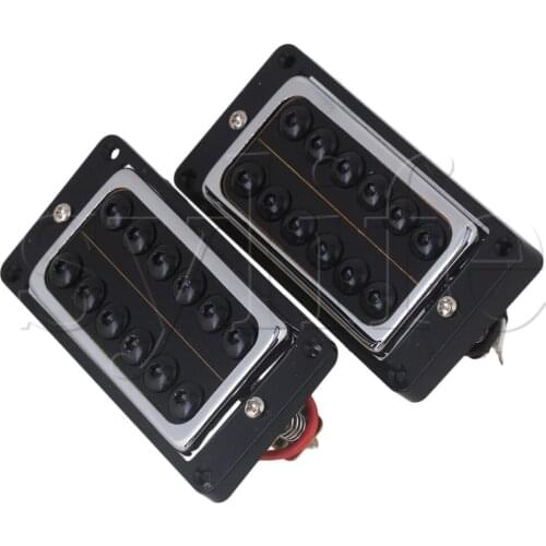 2PCS Black Screw Plastic Frame Silver N/B Electric Guitar Humbucker Pickup