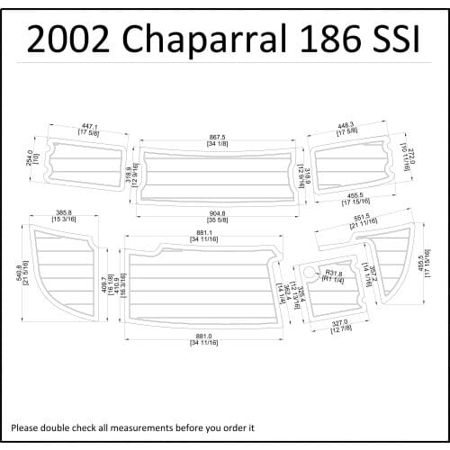 2002 Chaparral 186 SSI Swim Platform Pad 1/4" 6mm Boat EVA Teak Decking