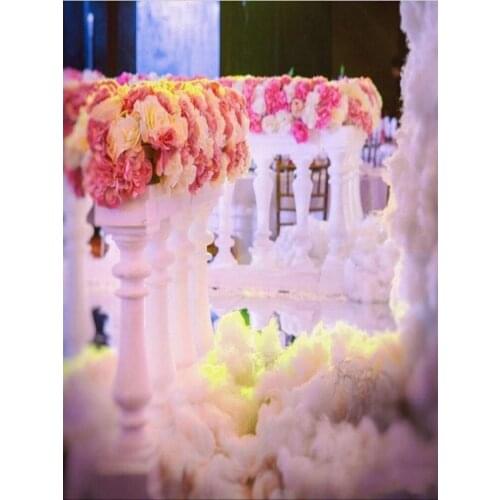 4 PCS Upscale Wedding Decoration Metal Fence Roman Column Aisle Runner Road Lead Props White Design Free Shipping