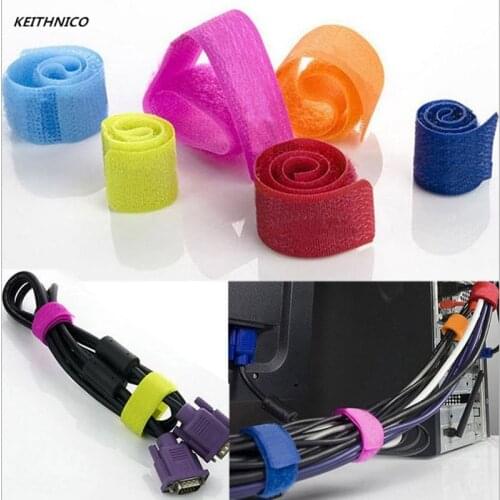 50Pcs Cable Ties Winder Wrapped Sticky Adhesive Strap Cable Organizer USB PC TV Cord Wire Plug Holder Management Belt