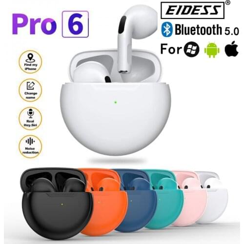 TWS, pro 6 wireless bluetooth earphones, music waterproof sports earphones, suitable for Huawei, Iphone, OPPO, Xiaomi