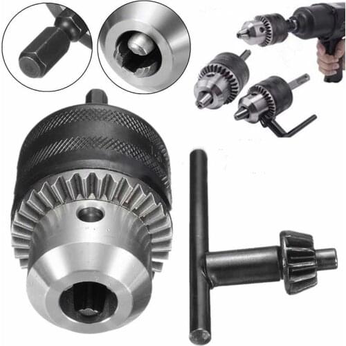 1set 1.5-13mm Quick Change Drill Chuck Driver Converter + 1/2'' Hex Shank Key Adaptor