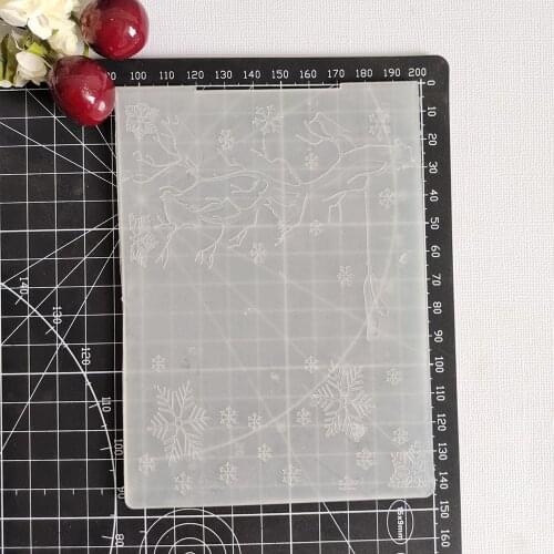 Snowflakes and Trees Embossing Folder Design For DIY Paper Cutting Dies Scrapbooking Card Making Plastic Plate Size 10.5*14.5cm