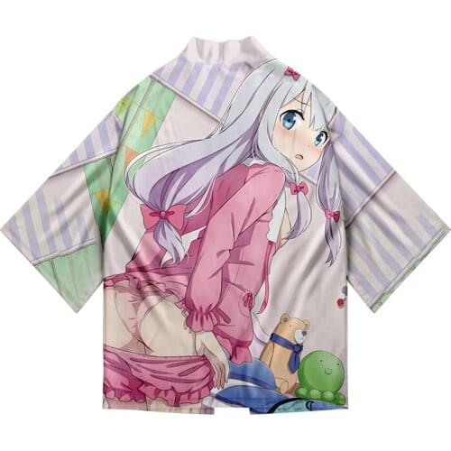 BSLNXNMA Eromanga Sensei Kawaii 3D Printed Kimono summer Women/Men Summer Casual Short Sleeve streetwear Kimono