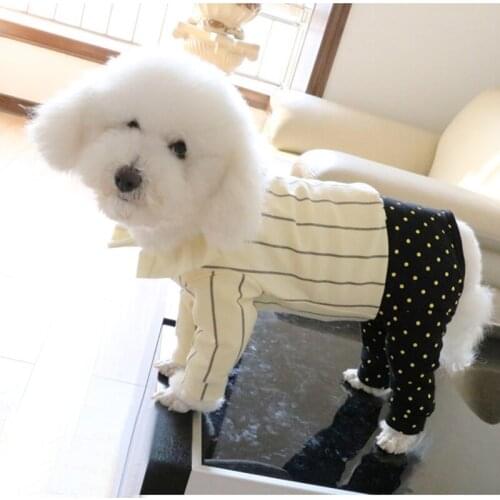Puppy Dog Pure Cotton Jumpsuits Clothes Autumn Thin Wrap Belly Clothing Romper Hoodies For Small Dog Outwear Outfits Chuihuahua