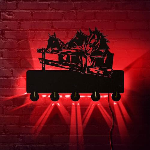 Horse Corral LED Wall Hook Multi-color Lighted Hook Hanger Wildlife Animlas Wall Clothes Coat Hanger Creature Hat Keys Holder