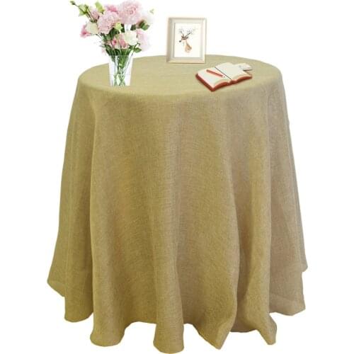 Round Lace Imitation Linen Cotton Tablecloth Wedding Christmas Decoration Home Tea/Dining Table Cloth Hotel Resturant Supplies