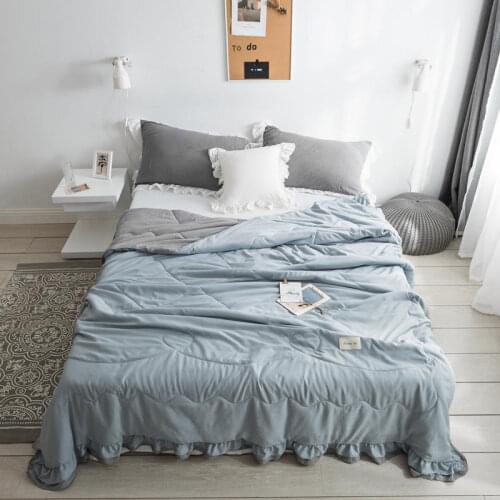 Lace Summer Soft Quilted Quilt or Blanket on the Bed and Sofa at Home and Travel to Bring Good Sleep for the Family