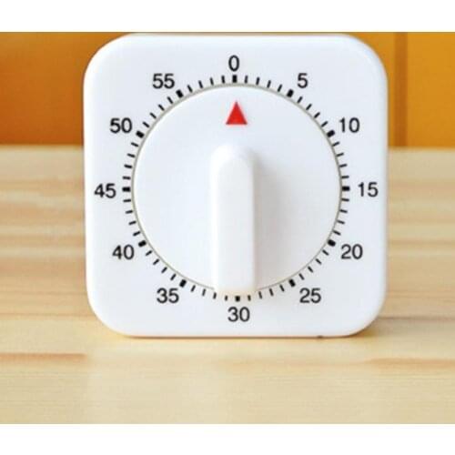 60 Minutes Kitchen Timer Square Pendulum Reminder Clock Mechanical Device Count Down Alarm Stopwatch Practical Cooking Timer