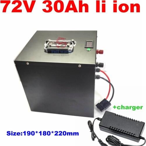 72v 30ah lithium ion battery with BMS li ion battery for electric bike Vehicles Golf Cart 3000w tricycle scooters + 5A charger