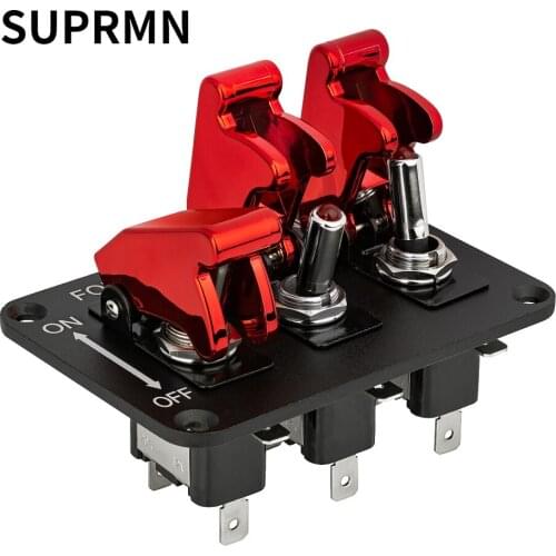 RV Modified Panel Switch Racing 3 Group Toggle Switch Button Switch Aluminum Panel Combination Switch 12V20A