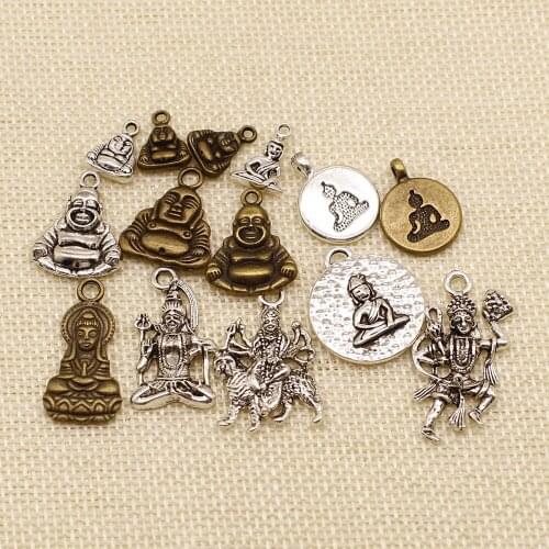 Fashion Buddhist Statue Charms Pendants Diy Jewelry For Necklace Bracelet Making Accessaries