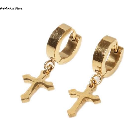 Fashion Women Drop Earrings 1 Pcs Cross Upper Ear Cartilage Earring For Women Men Dangle Earring