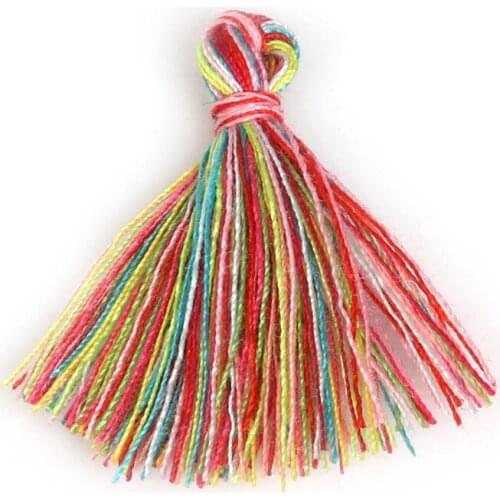 Fashion Design 100pcs/bag 27mm Multi Colors Polyester Cotton Thread Tassel For DIY Jewelry Making Findings Craft Making