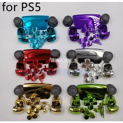 9sets Electroplating L1 R1 L2 R2 Trigger Button Thumbstick cap for PlayStation5 PS5 controller replacement accessories