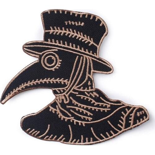 Plague Doctor Patch Punk Rock Band Patches DIY Embroidered Patches For Clothing Movie Patch Hippie Clothes Applique Stripe