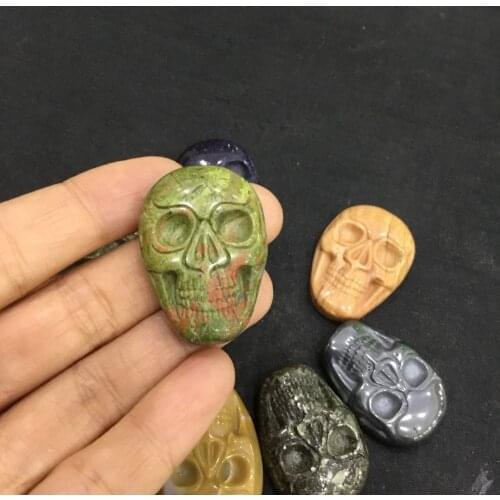 Natural mineral crystal skull sculpture stone skull carved ornaments