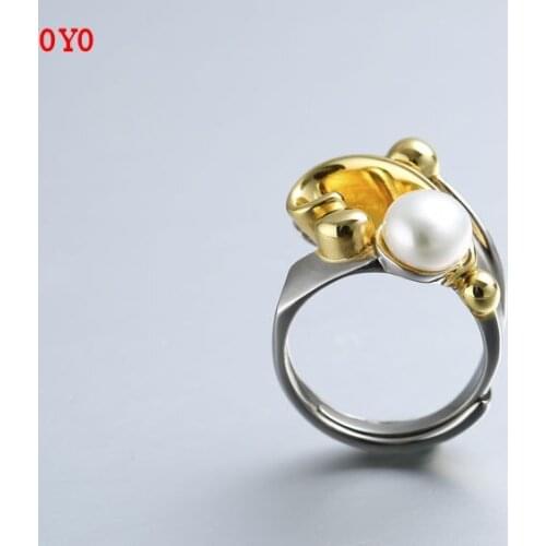 2019new 925 Thai silver electric black craft European and American style jewelry ring