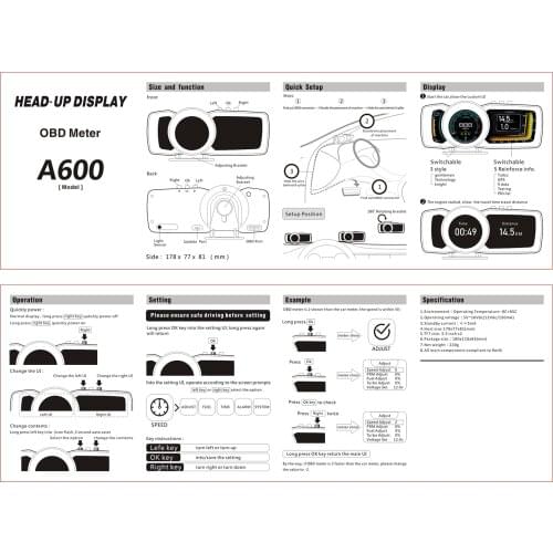 Upgrade 3.5 Inch Car Head-Up Display OBD 2 GPS Interface Engine RPM Ignition