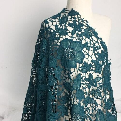 One meter New water soluble lace sewing Hollow three dimensional flower embroidery fabric dress wedding dress DIY tissu