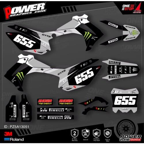 PowerZone Custom Team Graphics Backgrounds Decals 3M Stickers Kit For HONDA 2014-2017 CRF250R 2013-2016 CRF450R 051