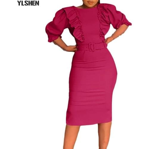 African Design Dresses for Women Dress Dashiki Ruffles Puff Sleeve African Clothes Plus Size Retro Africa Bodycon Christmas Robe