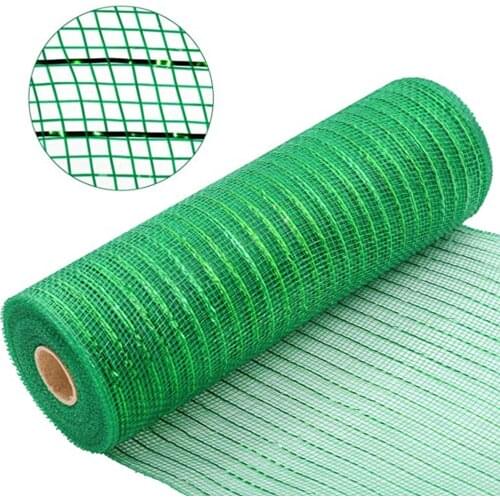 Poly Mesh Ribbon with Metallic Foil Each Roll for Wreaths Swags Bows Wrapping Wedding Party Decor DIY Flowers Packaging Mesh