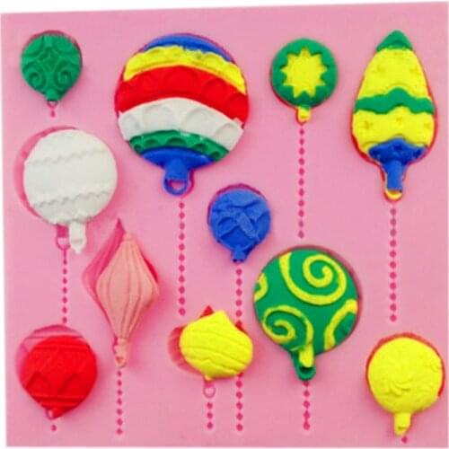 Fondant chocolate silicone mold Hot Air Balloon Cookie Cutter kitchen Baking accessories ball Shape Cake tools F0740