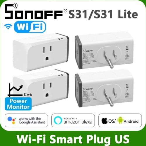 Itead SONOFF Outlets S31/S31 Lite 15A Wifi US Plug Switch Smart Socket Plugs EWeLink APP Remote Control Outlet For Alexa New
