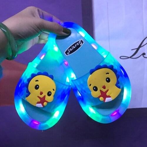 2022 Girl Boy Slippers Children Party Shoes Baby Bathroom Birthday Kids Princess ShoeLight Up Danc
