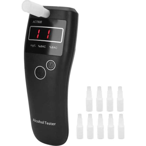 Sunglasses estuche gafas Mini Breathalyzer Wine Tester Drunk Driving Analyzer LCD with Exhale Mouth Black car-styling